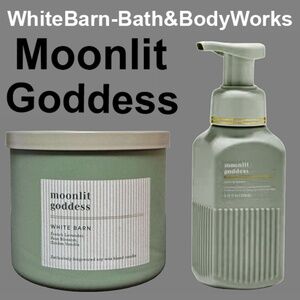 White Barn Bath & Body Works - Moonlit Goddess 3 wick Candle & Hand Soap - NWT